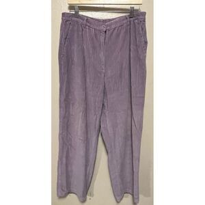 Vintage Nordstrom Corduroy Pants Wide Wale Purple Lavender Wide Leg Womens Sz 16